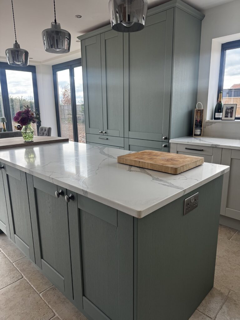 Recent Projects | A Kitchen Designed for the Next Generation: A Bespoke Reed Green & Taupe Kitchen