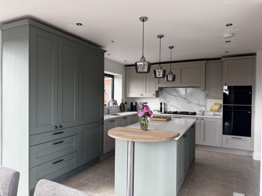 Recent Projects | A Kitchen Designed for the Next Generation: A Bespoke Reed Green & Taupe Kitchen