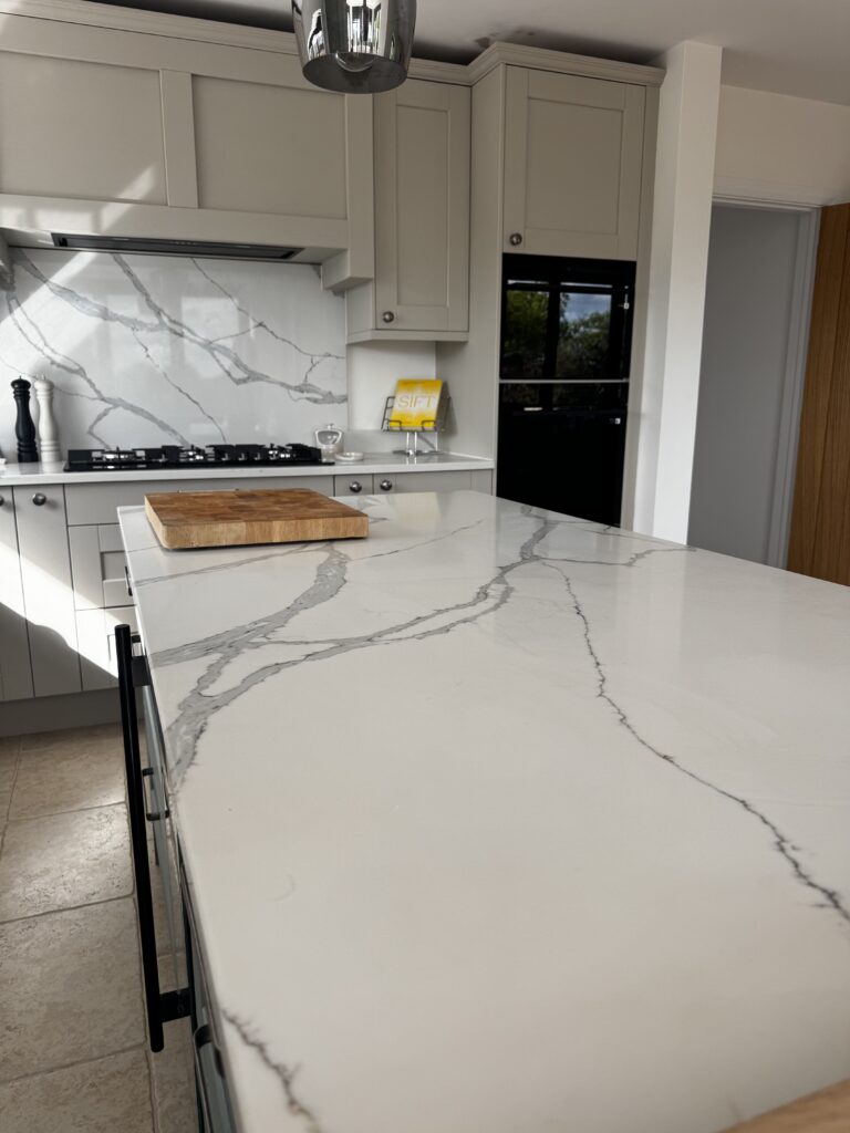 Recent Projects | A Kitchen Designed for the Next Generation: A Bespoke Reed Green & Taupe Kitchen
