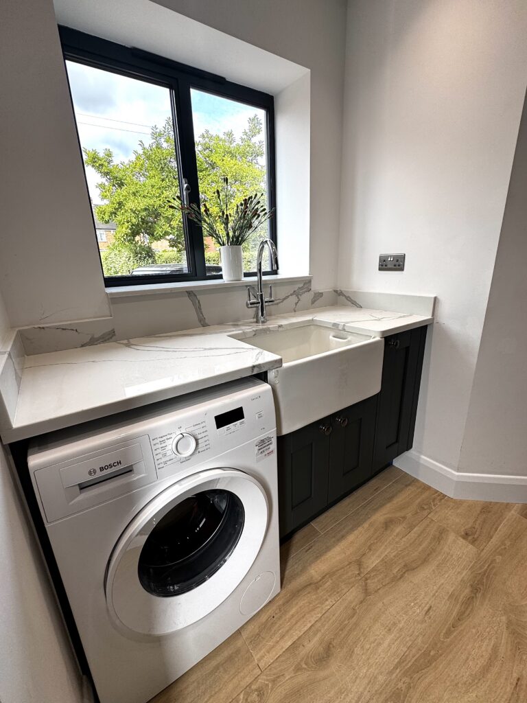 Recent Projects | A Kitchen Designed for the Next Generation: A Bespoke Reed Green & Taupe Kitchen